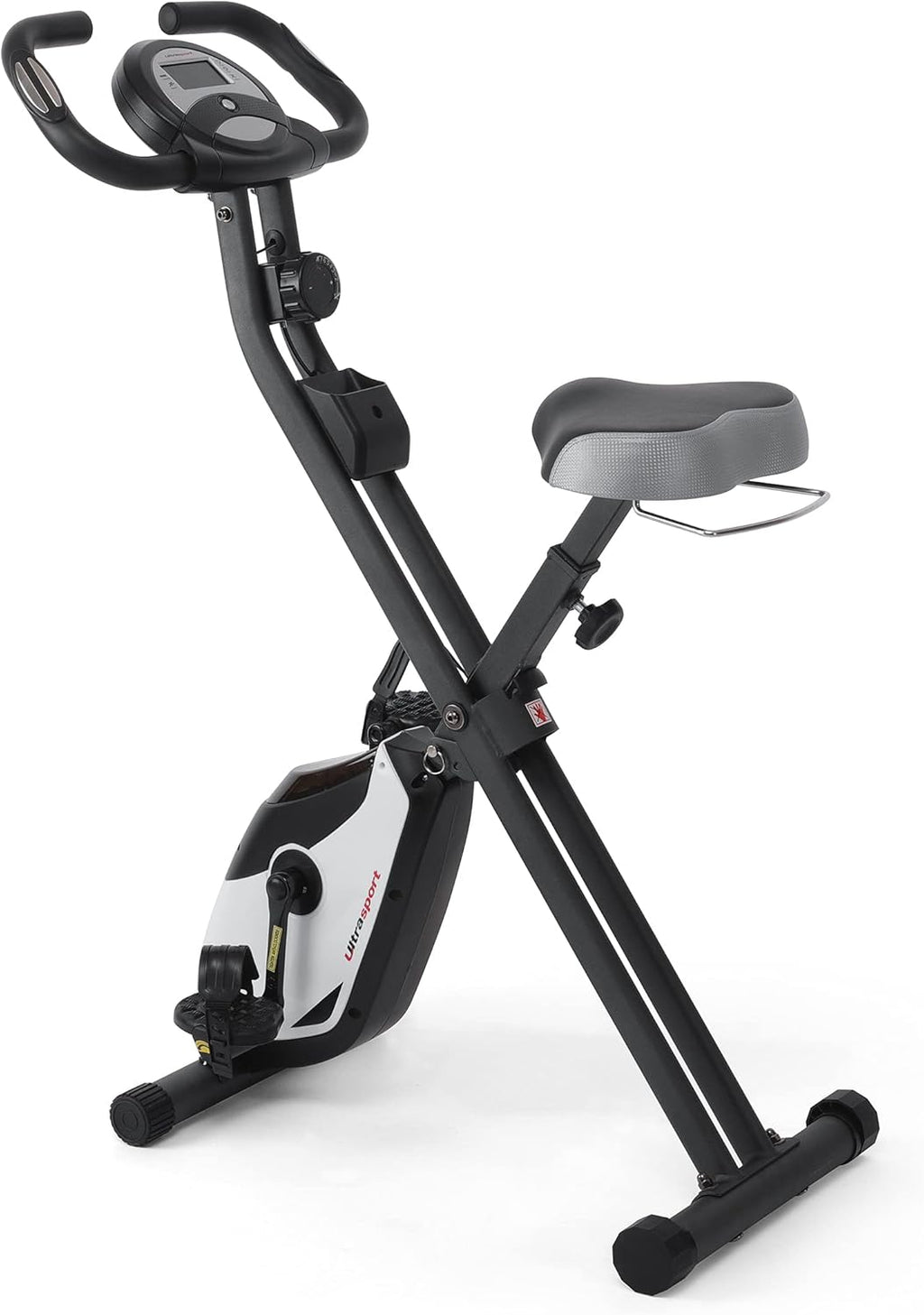 Ultrasport F-Bike Pro Vélo d’Appartement Pliable I Vélos d'Appartement Extra Silencieux jusqu'à 150 kg avec Selle Confort, 16 Niveaux, Fonction App, Silencieux, Velo d Appartement Pliable