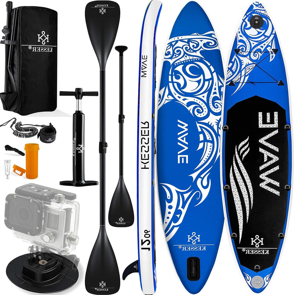 KESSER Set Sup Board Gonflable Stand Up Paddle Board Premium Sports Aquatiques | 6 Pouces d'épaisseur | Accessoires complets | 130kg