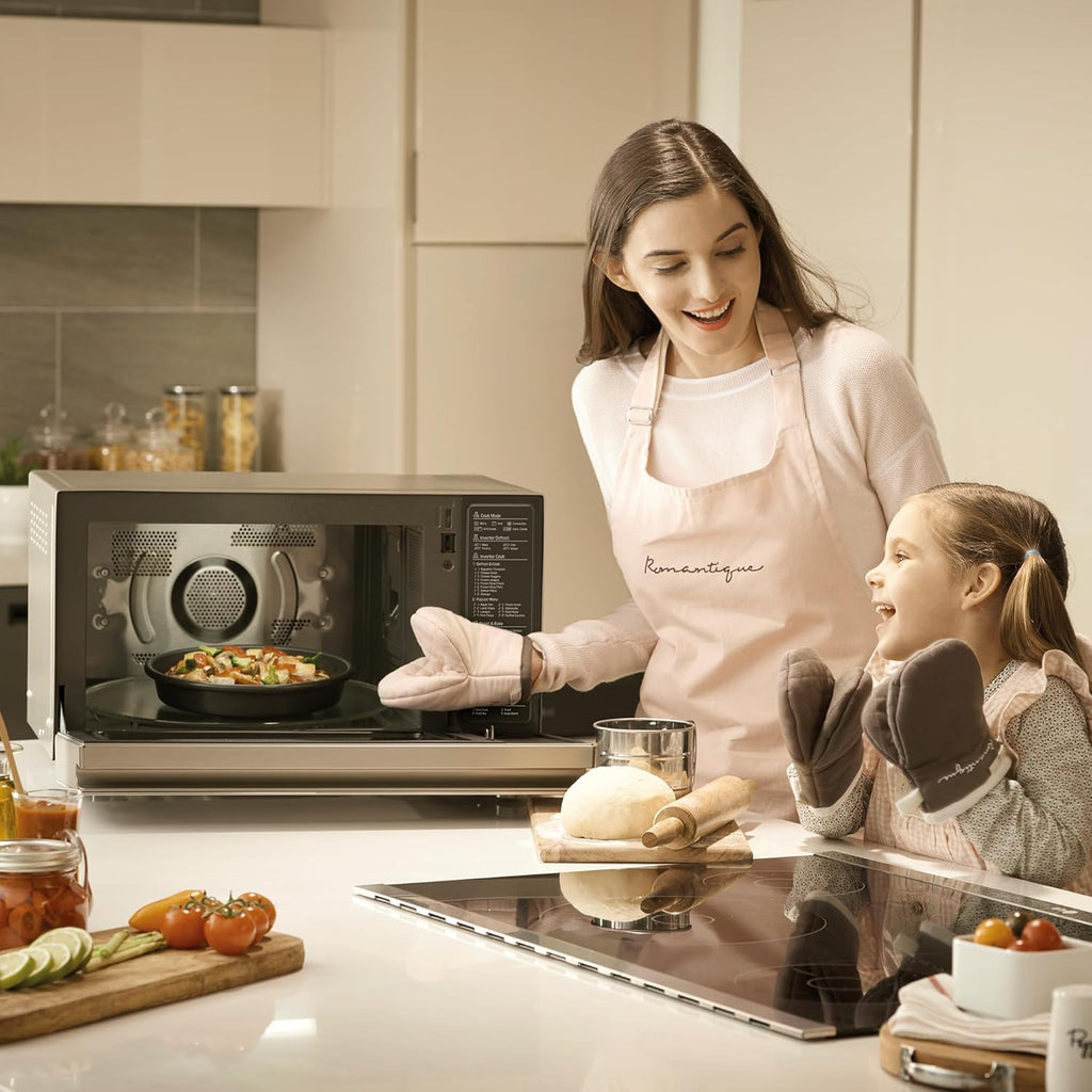 MJ3965ACS – Four micro-ondes 4 en 1 Smart Inverter, convection maximale de 1 850 W, gril de 950 W, micro-ondes de 1 100 W, capacité de 39 l, en acier inoxydable