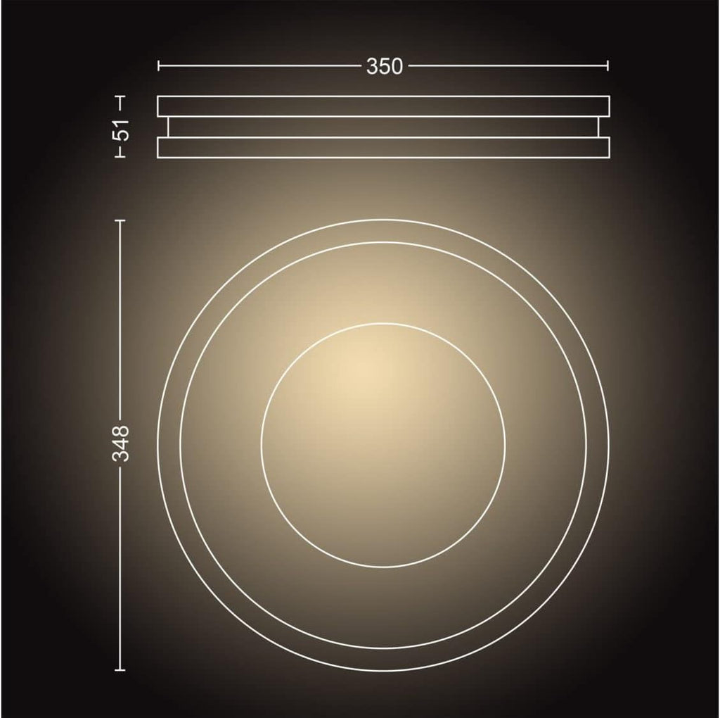 Hue White Ambiance BEING Plafonnier 32W - Noir télécommande incluse , Compatible Bluetooth, fonctionne avec Alexa, Google Assistant et Homekit
