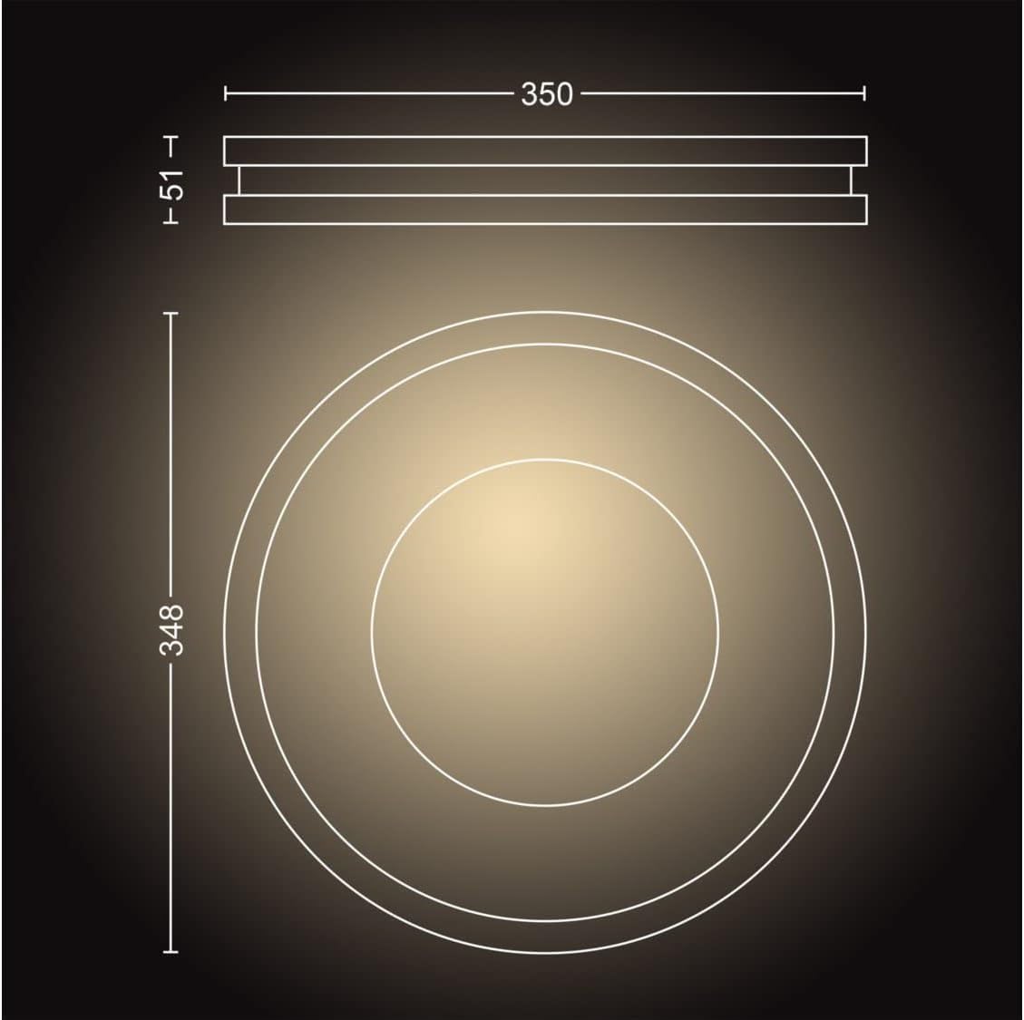 Hue White Ambiance BEING Plafonnier 32W - Noir télécommande incluse , Compatible Bluetooth, fonctionne avec Alexa, Google Assistant et Homekit