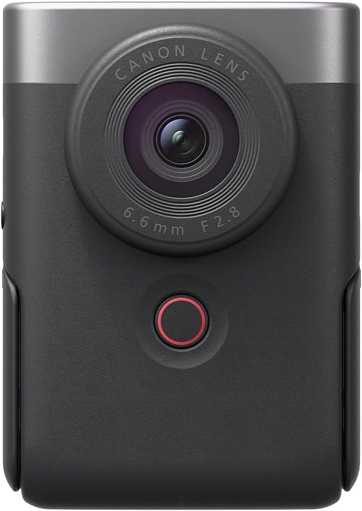 Canon PowerShot V10 Vlogging Starter Kit – Conçu pour Les Vloggers d’entrée de Gamme, cet Appareil Photo vlogging 4K Tout-en-Un Qui se Glisse Facilement dans la Poche, Argent