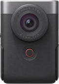 Canon PowerShot V10 Vlogging Starter Kit – Conçu pour Les Vloggers d’entrée de Gamme, cet Appareil Photo vlogging 4K Tout-en-Un Qui se Glisse Facilement dans la Poche, Argent