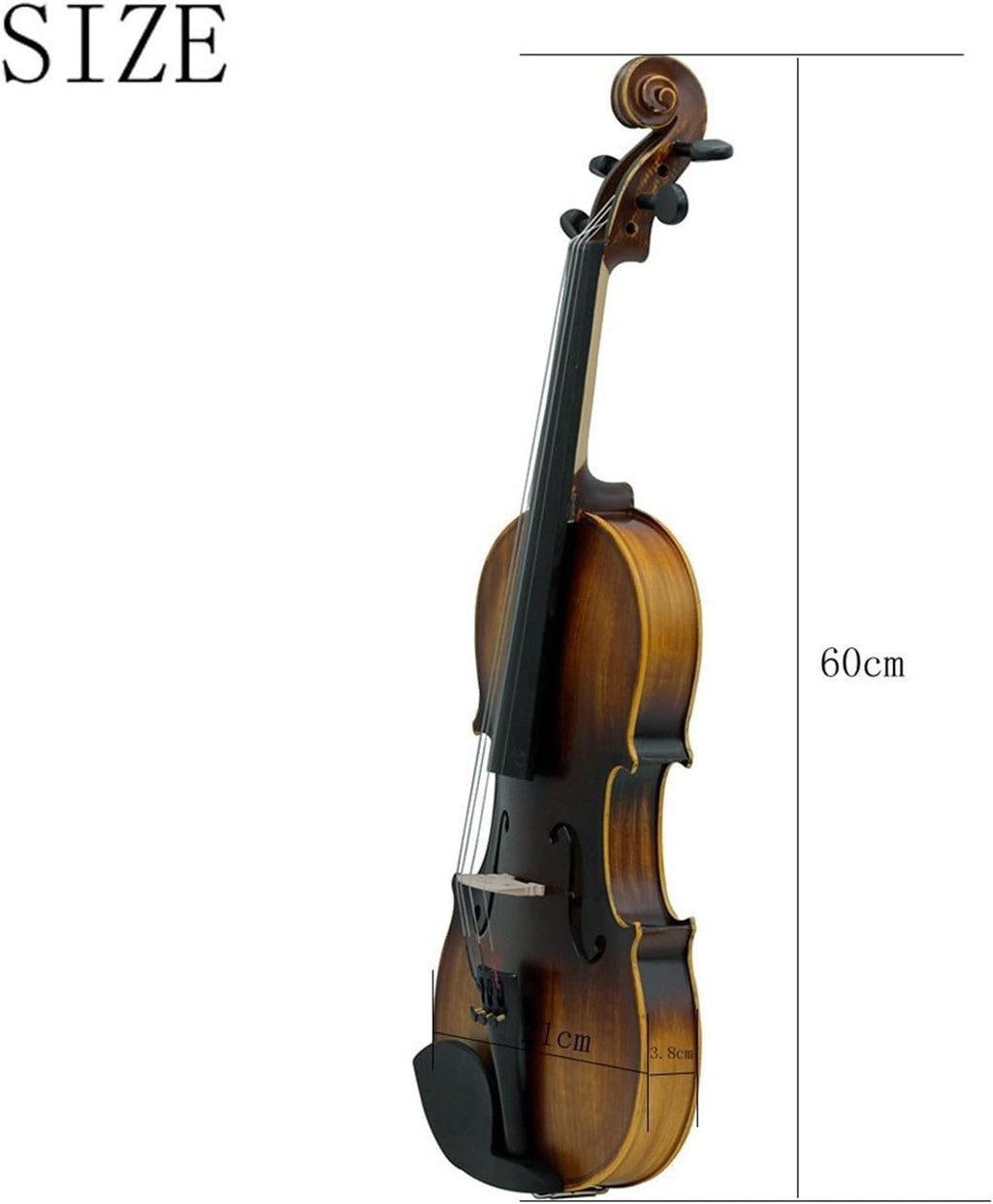 Violon En Bois Massif 4/4 Pour Débutant Et Adulte Instrument De Pratique De Jeu Mat