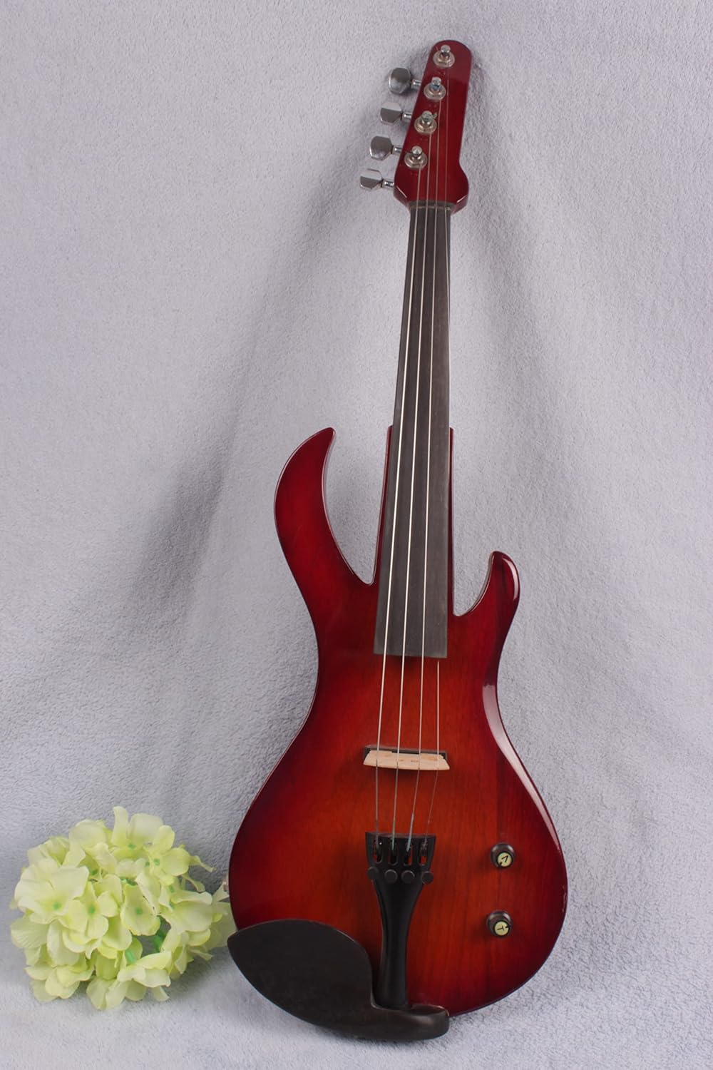 Yinfente Violon électrique 4/4 métallique en forme de violon professionnel en bois massif