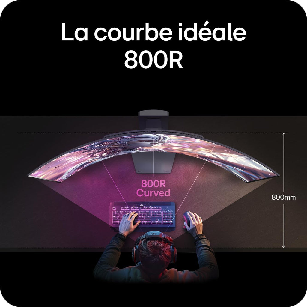 Ultragear™ 34GX900A-B.AEU Ecran PC Gaming 34" - Dalle OLED résolution QHD (3440 x 1440), 0,03ms 240Hz, DisplayHDR™400 True Black, DCI-P3 98.5% (CIE1976), FreeSync Premium Pro, G-Sync Compatible