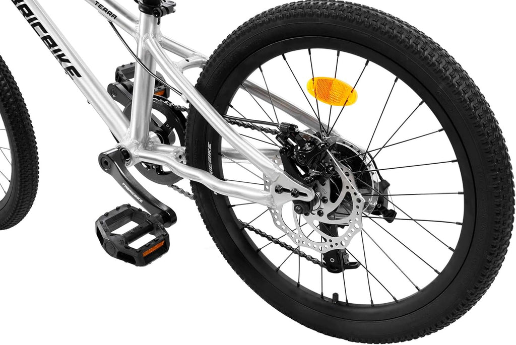 FabricBike Terra - VTT en Aluminium 20 Pouces pour Les Enfants de 6, 7 et 8 Ans, Frein à Disque, 7 Vitesses, Suspension Avant