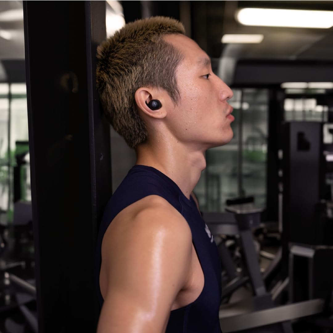 Sennheiser écouteurs Momentum Sport avec Suivi de Fitness pour Rythme Cardiaque et température corporelle - Son Clair avec ANC adaptatif, Maintien sécurisé, durée de Vie de la Batterie 24h - Noir