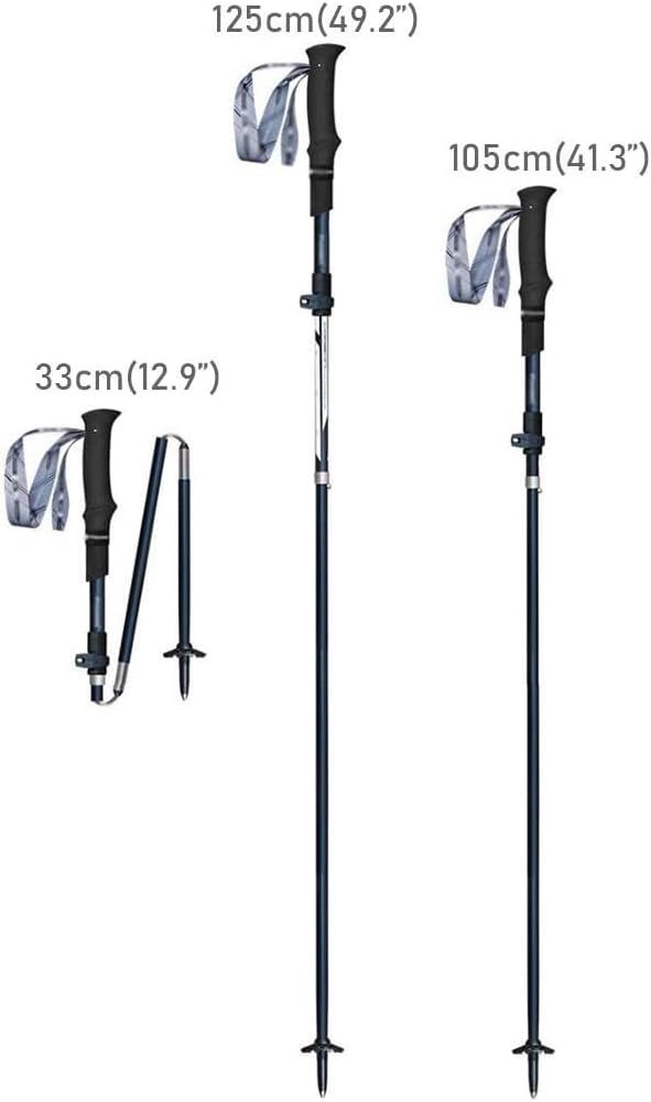 ZHCHAO Bâtons de randonnée pliants Professionnels en Carbone Alpenstocks Marche de Fond en Plein air Leki bâtons d'alpinisme de randonnée-Escalade