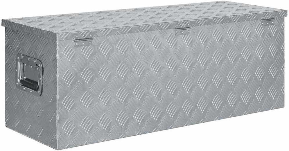vidaXL Boîte Outils en Aluminium Argenté Coffre de Rangement Caisse à Outils