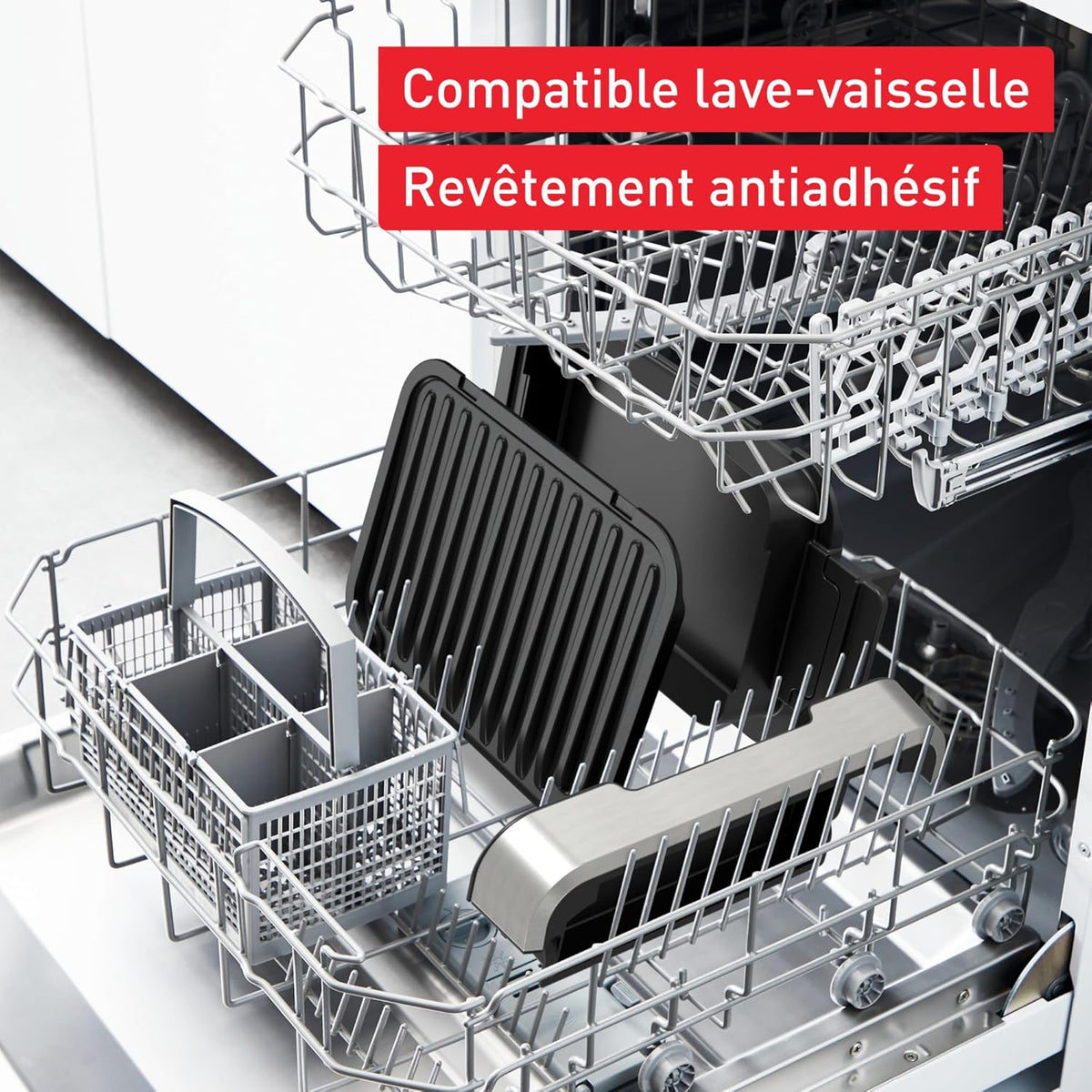 Tefal Optigrill 4 en 1, Grill intelligent, fonctions bbq, Four et repas complet, 9 programmes, Mode manuel, Ouverture 180°, 4 personnes, GC776D10