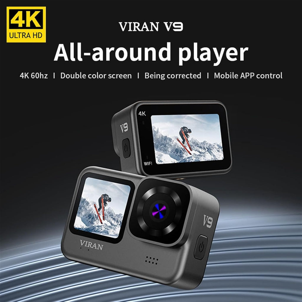 WAFOHSR Caméra d'action Anti-secousse WiFi 4K/60FPS V9 avec Écran De Télécommande Sport Grand Angle Étanche Haute RéSolution XJ-V9-16G