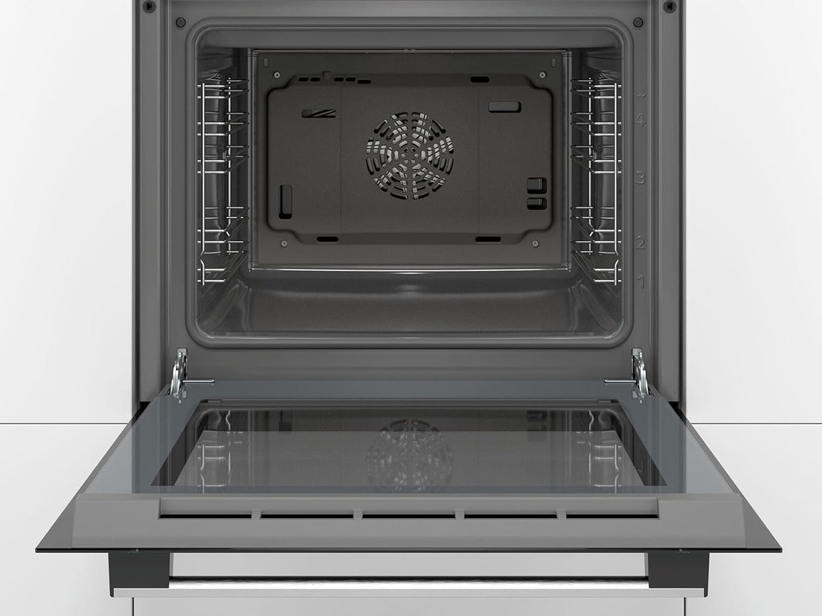 Bosch HBF133BR0 Série 2 - Four encastrable - 60 x 60 cm - Accessoire de nettoyage EcoClean Direct - Cuisson Air chaud 3D sur 3 niveaux en même temps - Écran LED - Chauffage rapide - Sécurité enfant