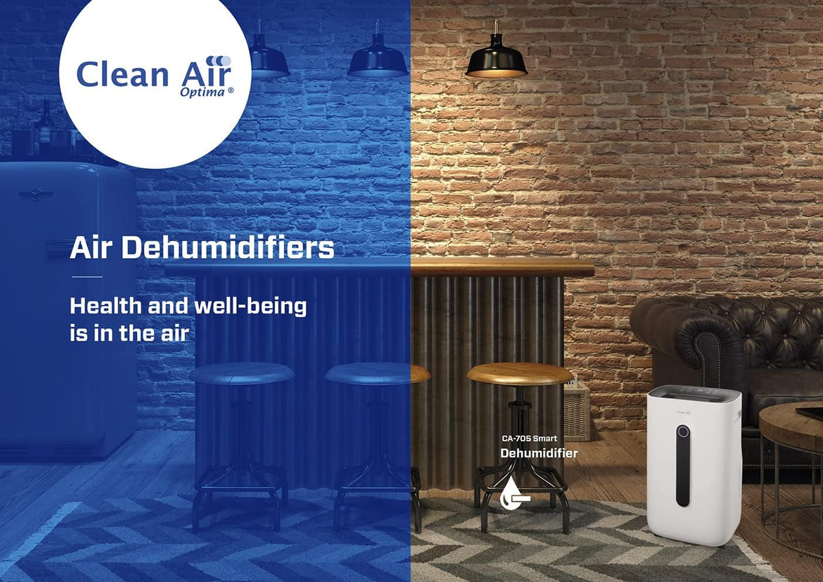Clean Air Optima CA-705 Smart - 2en1: Déshumificateur & purificateur d’air - Idéal pour 50m² / 125m³ - Performance jusqu’à 16 litres/jour