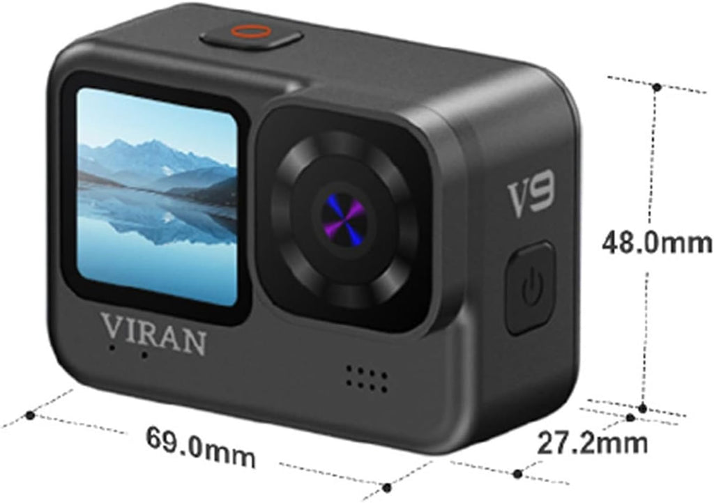 WAFOHSR Caméra d'action Anti-secousse WiFi 4K/60FPS V9 avec Écran De Télécommande Sport Grand Angle Étanche Haute RéSolution XJ-V9-16G