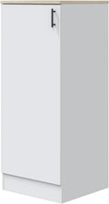PEGANE Colonne Armoire de Cuisine avec 1 Porte Coloris Blanc Brillant/chêne Canadien- Hauteur 148 x Longueur 60 x Profondeur 60 cm