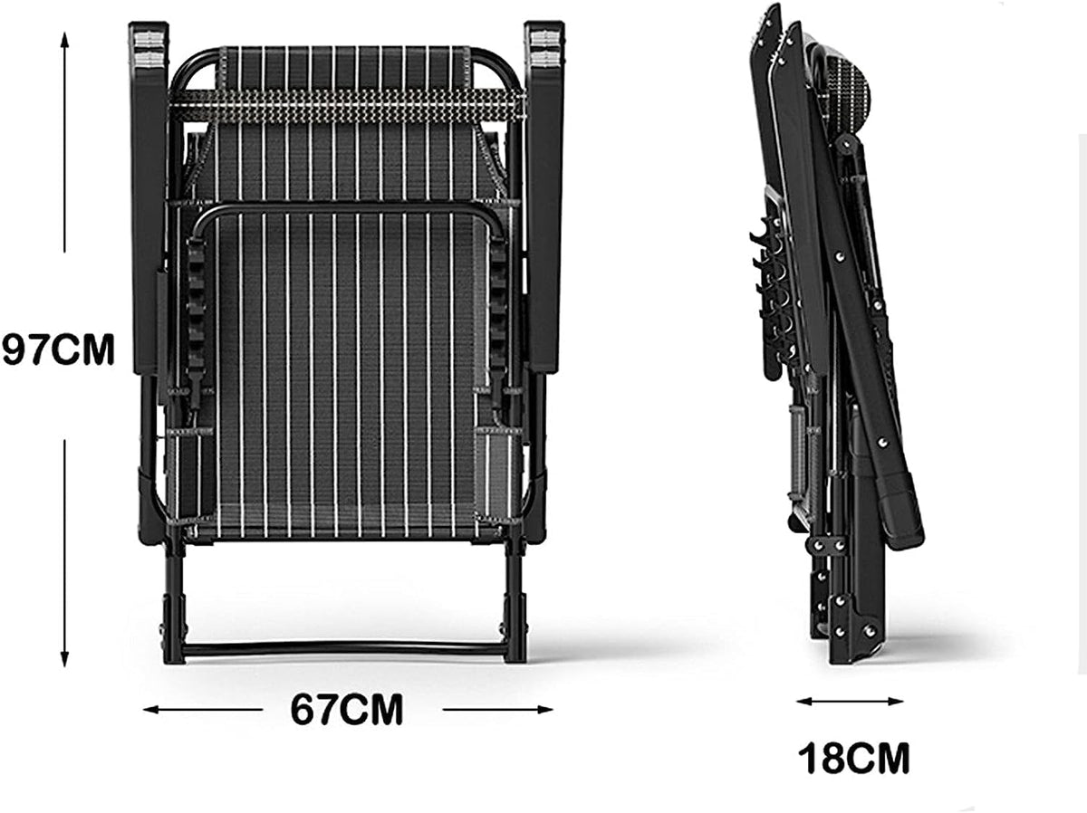 DANNMPX Chaise Longue Chaises Longues, Multifonctionnel Déjeuner Pause Loisirs Bureau Sieste Lit Chaise Portable pour Camping Plage Pliante Relaxation
