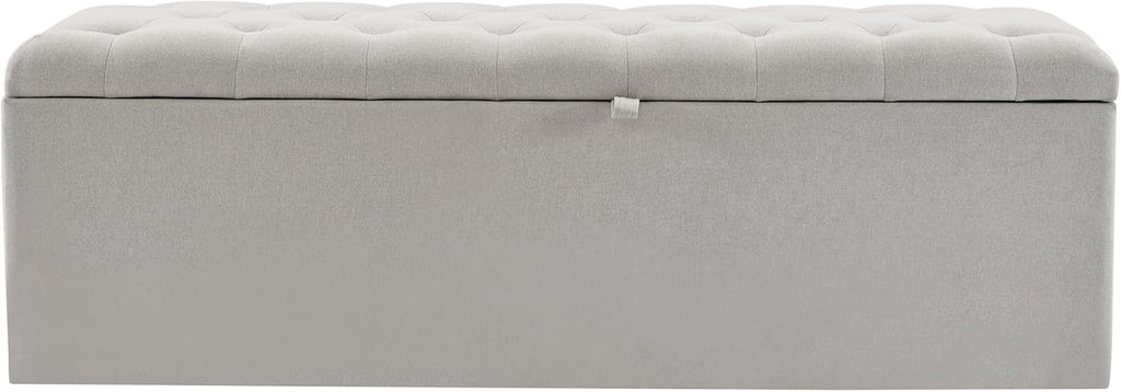 WEALTHOUSE Banc de rangement rembourré pour chambre à coucher - Meuble de rangement - Banc de rangement - Tabouret - Meuble moderne - Solution de rangement - Banc de lit - Coffre de rangement lin