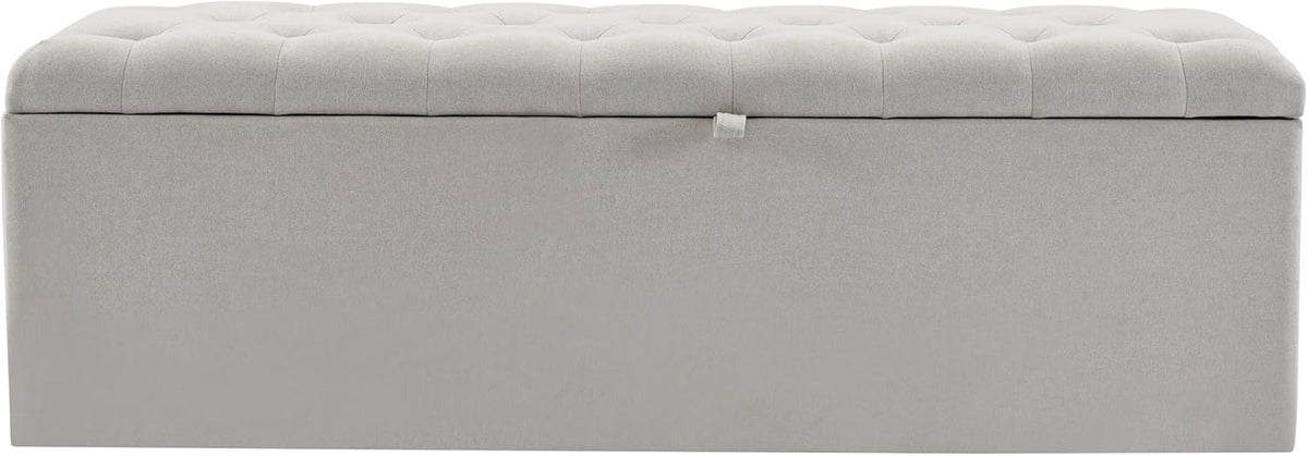 WEALTHOUSE Banc de rangement rembourré pour chambre à coucher - Meuble de rangement - Banc de rangement - Tabouret - Meuble moderne - Solution de rangement - Banc de lit - Coffre de rangement lin