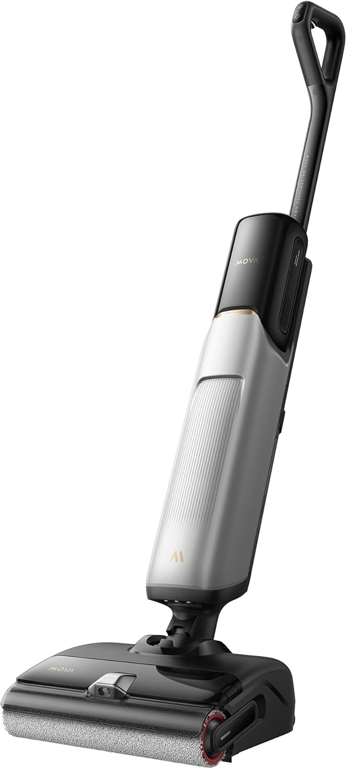 Mova X4 Pro Aspirateur Humide et Sec, Lavage à l'eau Chaude, Anti-enchevêtrement, Auto-Nettoyage à 100 C, Aspiration de 20 kPa, Station d'insertion, Brosse à LED, Double Bord, Ajustement Intelligent