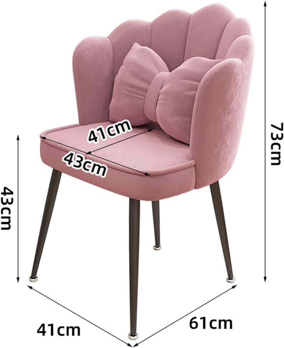 Tabouret à dossier moderne du milieu du siècle avec siège rembourré doux – Élégant festonné pour salle à manger, chambre à coucher, chaise de coiffeuse pour plus de confort et d'élégance