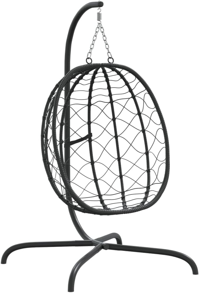 vidaXL Fauteuil Suspendu avec Coussin en polyrotin et Acier Anthracite