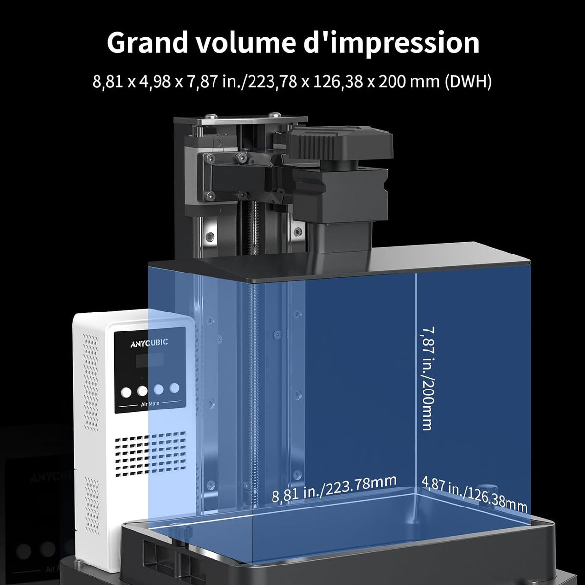 ANYCUBIC Photon Mono M5s Pro Ultra 14K Imprimante 3D en résine avec chauffage et purificateur - 223,78 x 126,38 x 200 mm