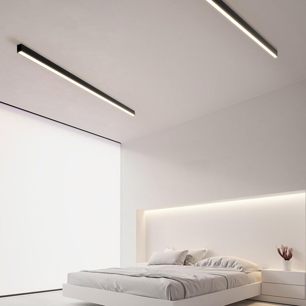 TZSMUM Plafonnier LED Luminaire Intérieur 2700K/4500K/6500K Moderne Très Mince Lampe de Plafond Longue Aluminium Luminaire Plafonnier pour Chambre à Coucher Salon Couloir Lumière Neutre,200cm