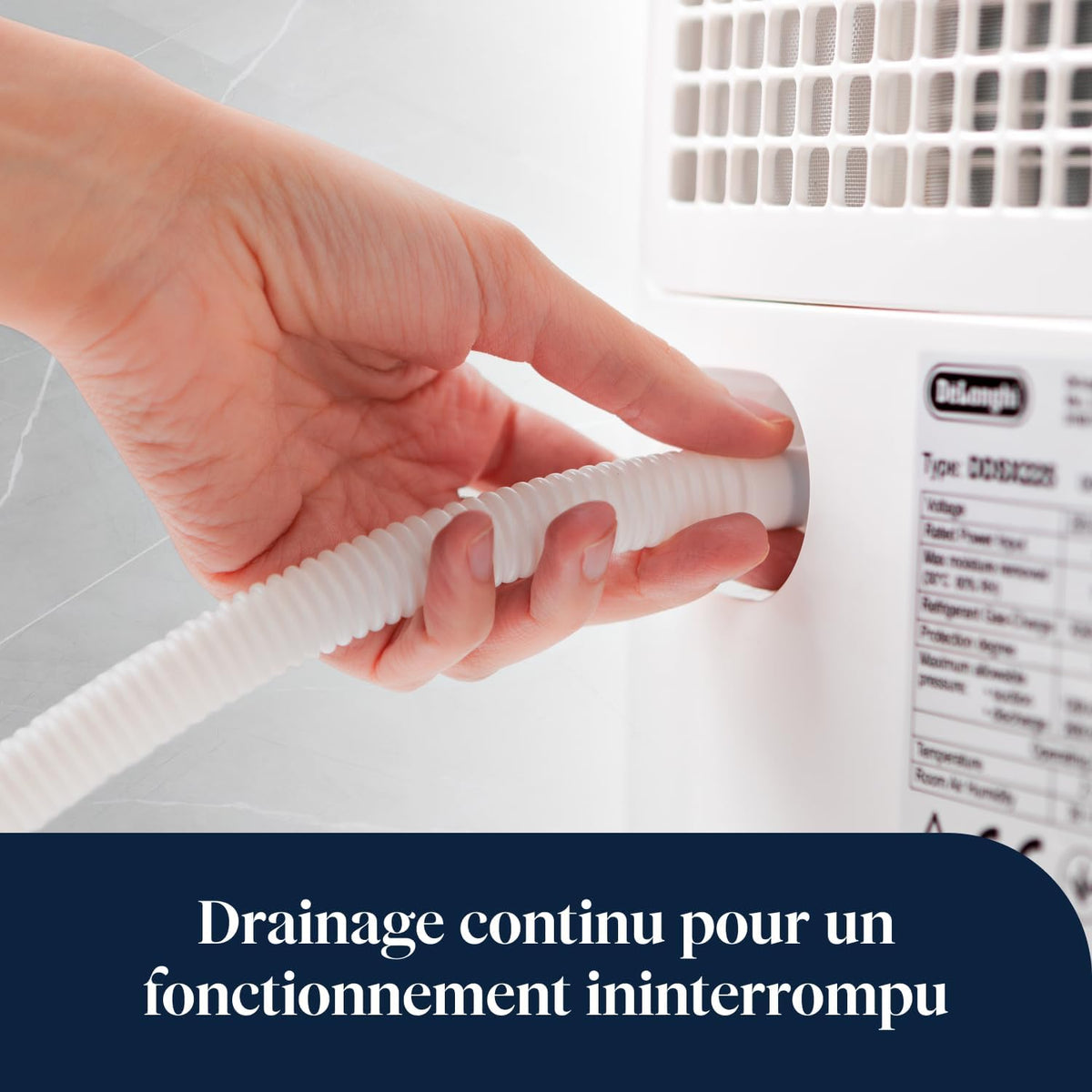 De’Longhi Tasciugo AriaDry Multi - Déshumidificateur Portable pour la Maison, Élimination de l'Humidité 20L/24h, Séchage, Anti-Moisissure, Minuteur, Silencieux, Blanc (DDSX220)