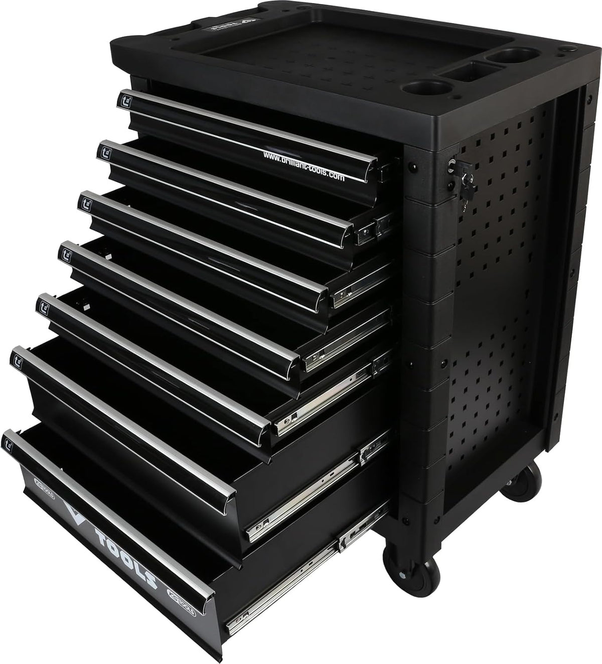 BRILLIANT TOOLS BT152900 Chariot d'atelier avec 7 tiroirs, vide Powered by KS TOOLS