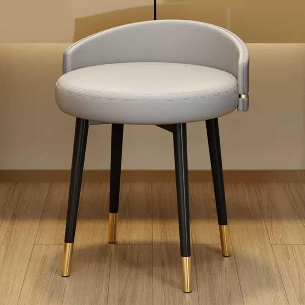 Tabouret de coiffeuse élégant et moderne gris avec pieds en métal, siège polyvalent durable pour chambre à coucher, salon, décoration d'intérieur, station de maquillage