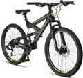 Licorne Bike Strong 2D Vélo Tout Terrain de qualité supérieure 27,5" pour garçon Fille Femme et Homme avec Frein à Disque Avant et arrière 21 Vitesses dérailleur Suspension complète"