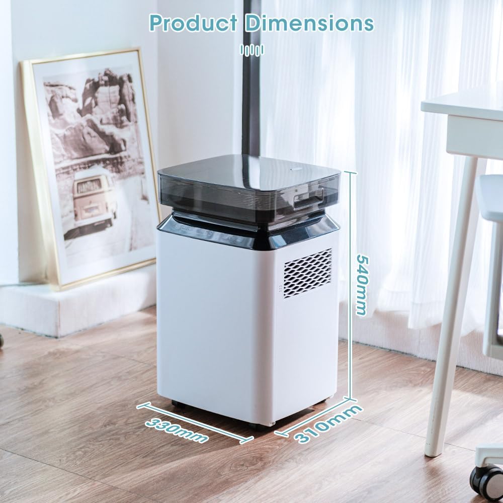 iOCHOW Déshumidificateur Électrique à Compresseur 50L/Jour: Grand Déshumidificateur Portable Intelligent avec Minuterie 24 Heures, Drainage par Pompe à Eau, R290 Écologique Pour la Maison et le Bureau