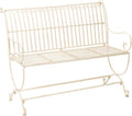 aubaho Banc pour Jardin en Fer forgé - Style Antique - Motif Fleur de lys - Blanc