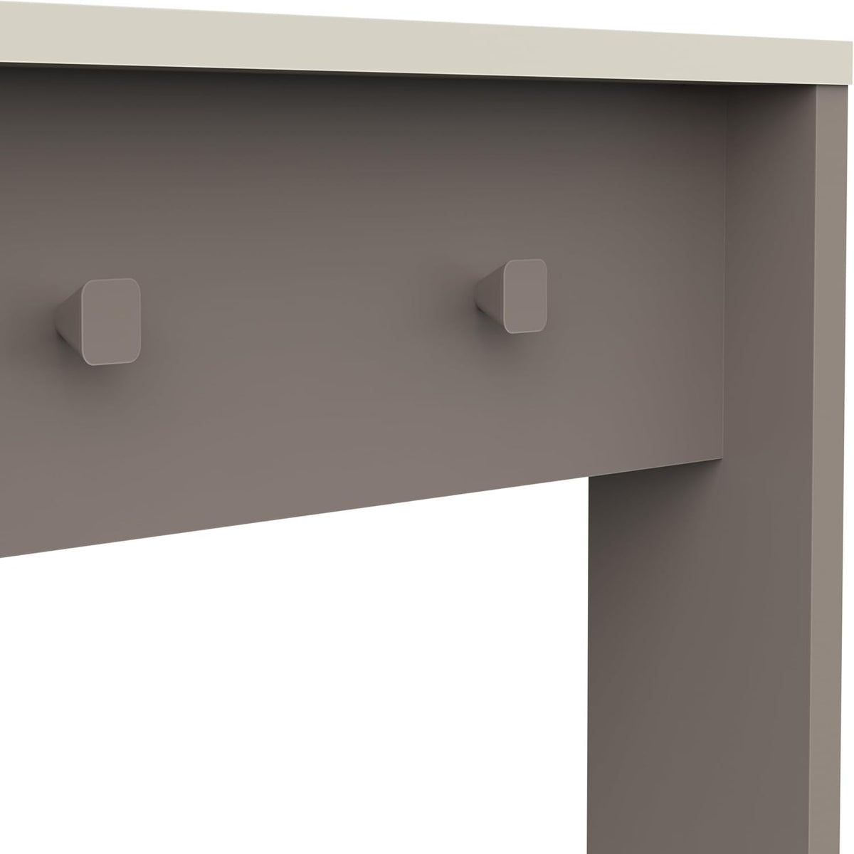 Demeyere Bureau Blanc et Gris avec Tiroir Silencieux, Deux Niches et 2 Crochets Latéraux – Bureau Enfant ou Adulte Fonctionnel 120x77x60 cm