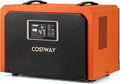 GOPLUS Deshumidificateur d Air Industriel avec Tuyau de Vidange et Écran Intelligent, Filtre Amovible, Déshumidificateur Electrique Portable Efficace, Portable pour Usine, Entrepôt, Sous-sol, Orange