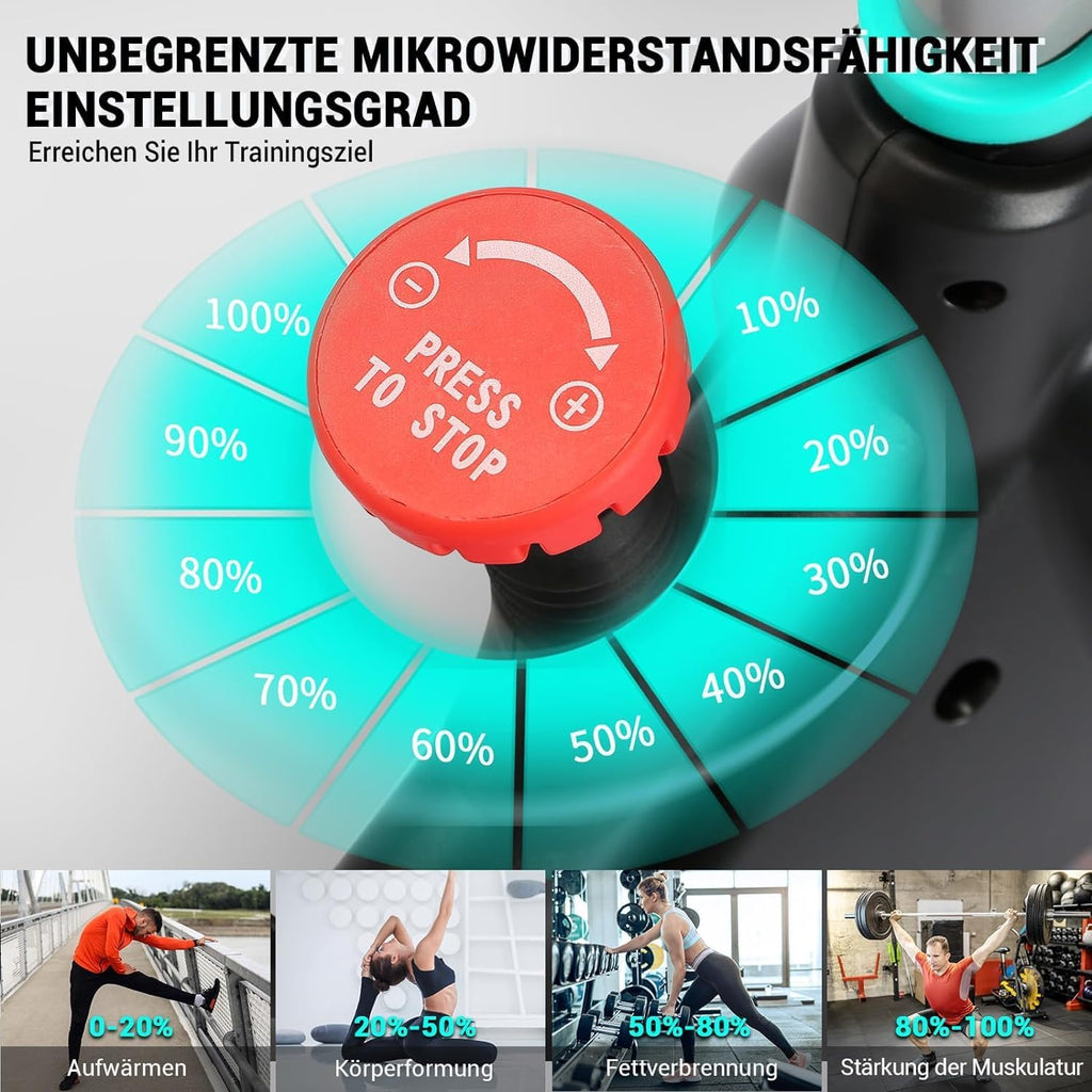 WENOKER Vélo d'appartement, résistance magnétique, vélo d'intérieur avec silencieux, volant d'inertie lourd et écran LCD amélioré