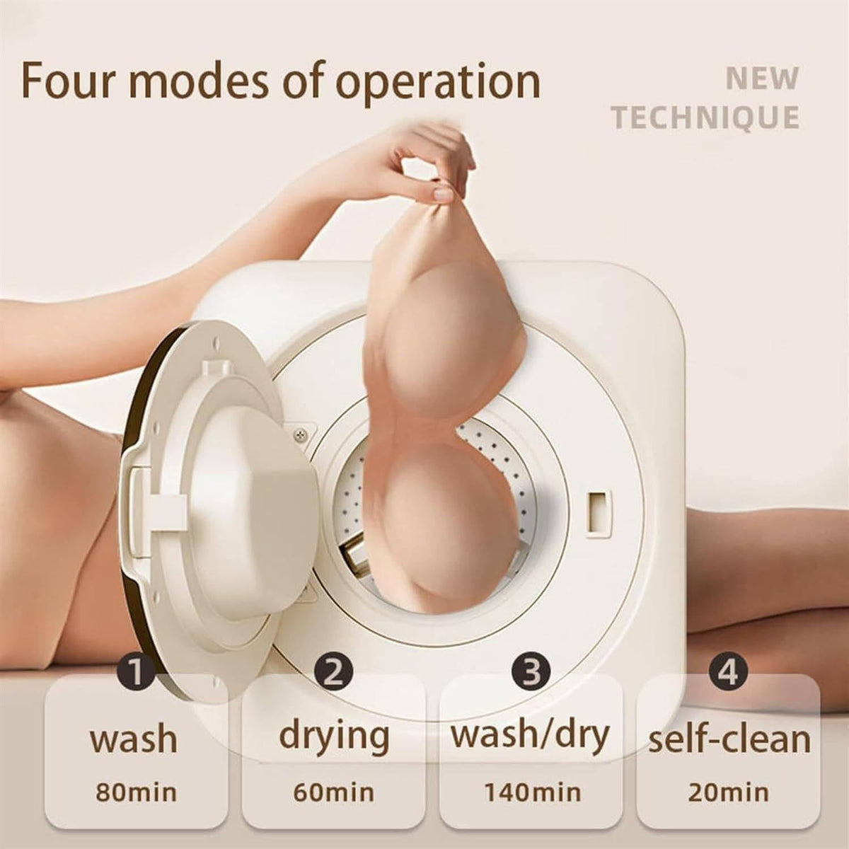GEJLELDS Mini Machine À Laver Et Sèche-Linge De 3,5 L, Machine À Laver Compacte Et Essoreuse avec Baril Intérieur en Acier Inoxydable, pour Appartement, Maison, Dortoir Mural