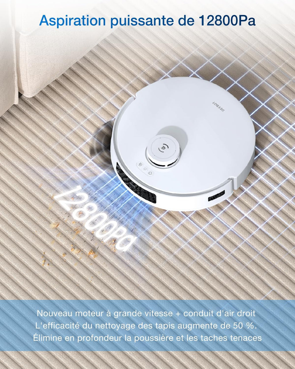 ECOVACS DEEBOT T30C Pro Omni Robot Aspirateur Laveur avec Station Omni, 12800Pa Aspiration, Brosse ZeroTangle 2.0, Nettoyage TruEdge, Auto-Vidange, Séchage 45°C, 200min Autonomie, Assistant YIKO