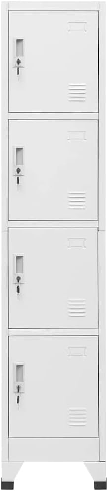 vidaXL Armoire à Casiers avec 4 Compartiments Armoire de Rangement Meuble de Rangement Vestiaire Sportif Entreprise Intérieur 38x45x180 cm