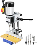 VEVOR Mortaiseuse à Bédane Carré, 750 W, Machine à Percer Bois d'Établi Électrique avec Ensemble Forets, Capacité du Burin 6-12 mm, Capacité du Mandrin 13 mm, 2800 tr/min, pour Travail Perçage du Bois