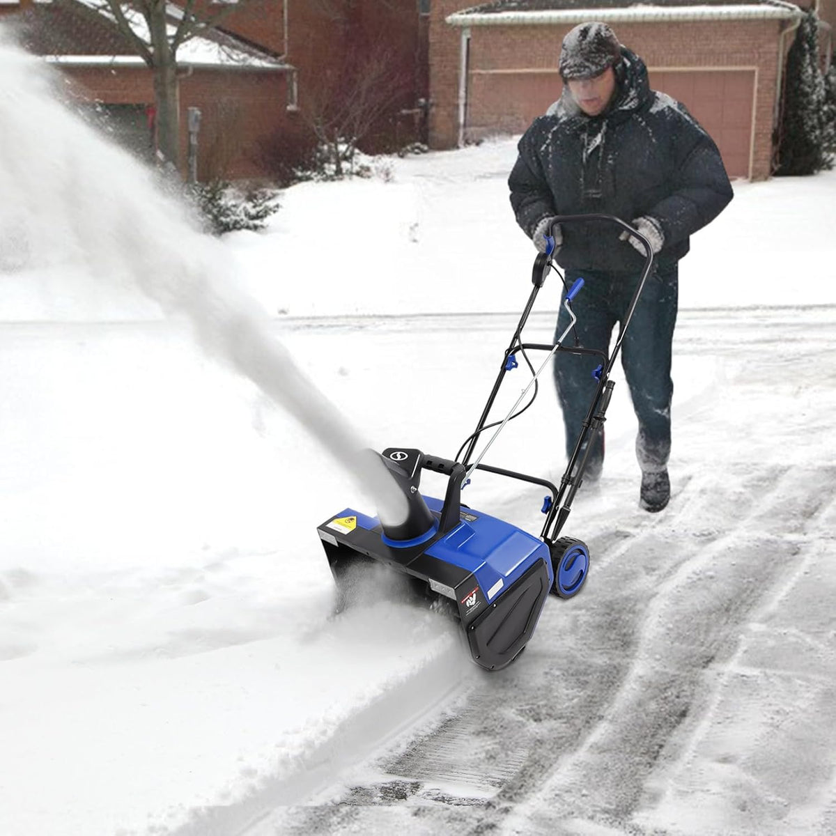 TaNeHaKi Fraise à neige électrique 2400 W Pelle à neige filaire avec lumières LED 180° réglable Machine de déneigement Largeur de travail 56 cm Profondeur de neige 33 cm Chasse-neige très efficace