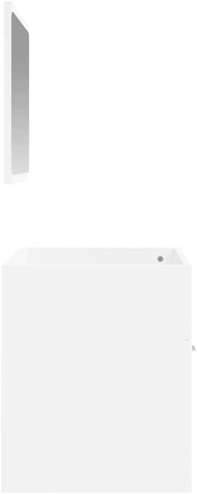 LLEZKBR Ensemble de meubles de salle de bain - Armoire de salle de bain avec miroir - Bois d'ingénierie blanc