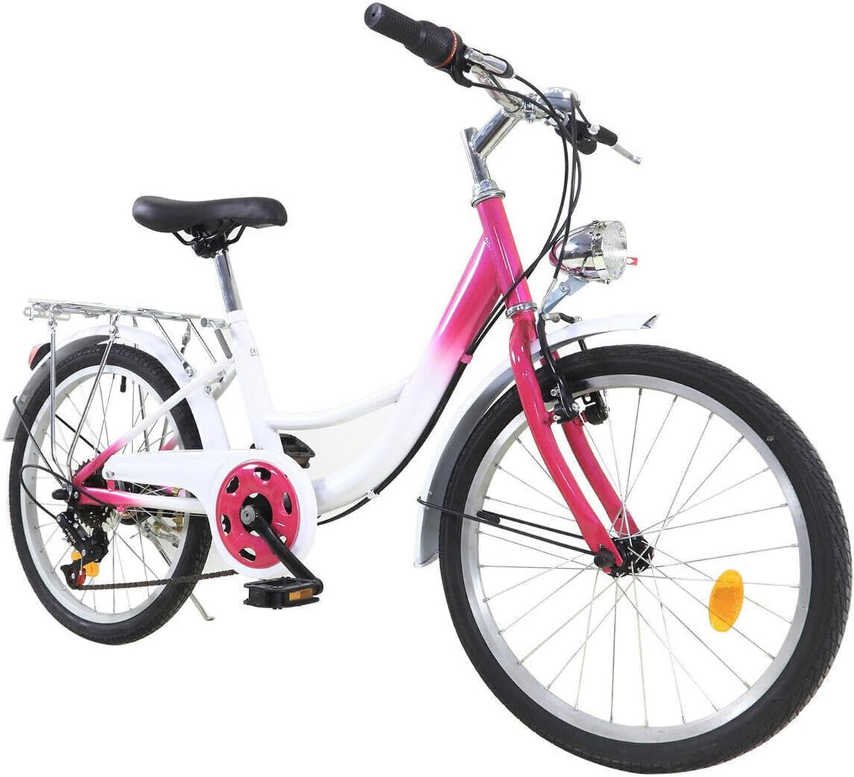 XUEMANSHOP Vélo pour enfant, 20 pouces, dérailleur à 6 vitesses, vélo pour femme avec phare, capacité de charge maximale 90 kg, pour 6, 7, 8, 9, 10 ans