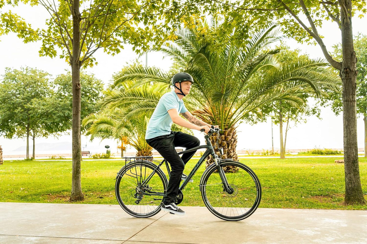 Licorne Bike Vélo de trekking de qualité supérieure en aluminium de 28” pour garçons, filles, femmes et hommes - 21 vitesses - VTT - Crossbike (homme, noir) Standard