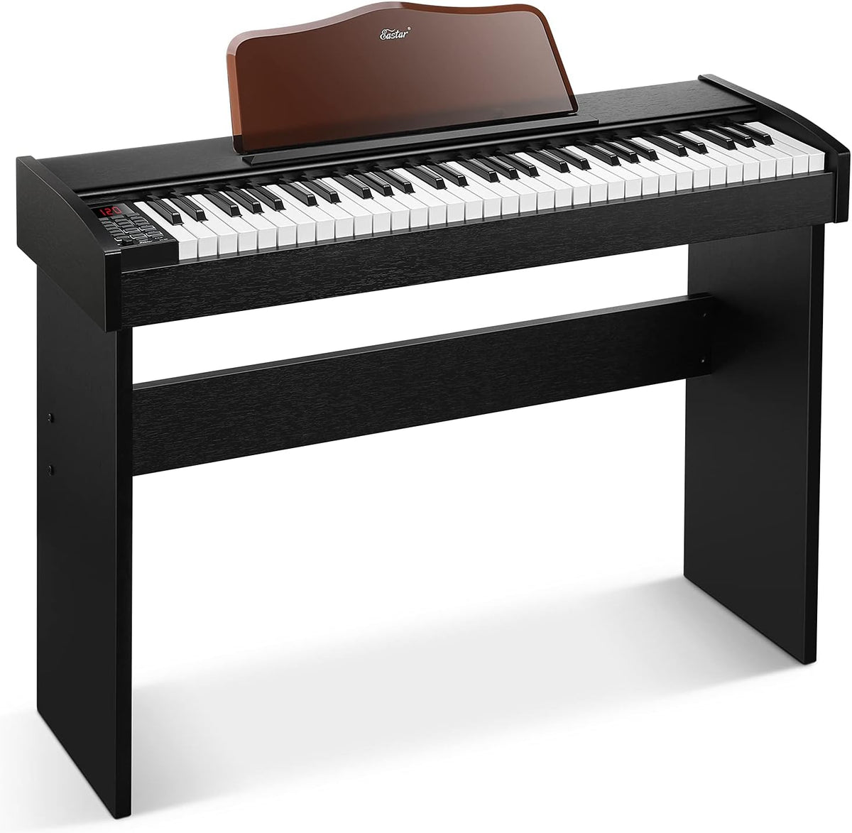 Eastar EK-10S Clavier Piano, 61 touches de taille standard Upright Clavier de Piano numérique pour les débutants avec pédale de sustain et support de livre de musique, cadeau essentiel