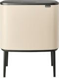 Brabantia - Bo Touch Bin 36L - Grande Poubelle pour la Cuisine - Ouverture Soft-Touch - Seau Intérieur Amovible - Antidérapant - Recyclage Facile - ses Sacs Inclus - Soft Beige - 54 x 31 x 68 cm