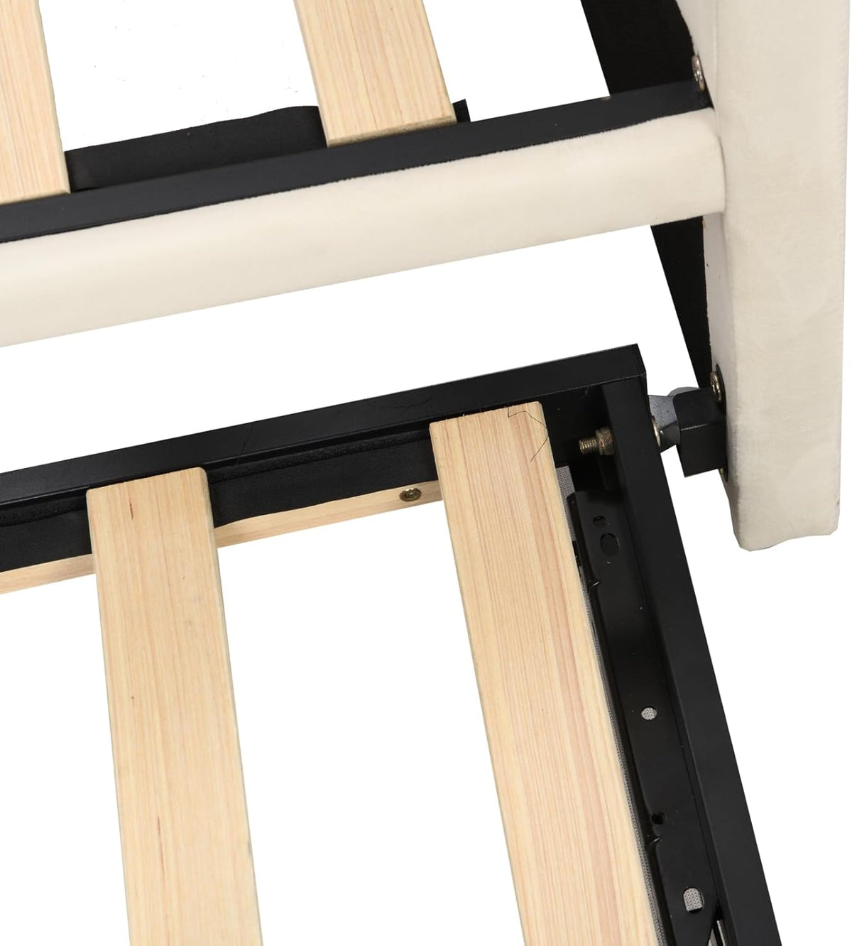 Canapé lit 2 Places 90/180 x 200 cm, Canapé-lit Convertible rembourré avec sommier à Lattes, Canapé Convertible Extensible pour Salon, No Matelas (Beige, Velours)