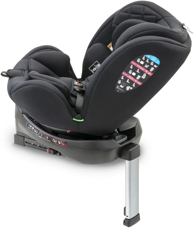 Interbaby SELLA Noir, Siège Auto Isofix Groupe 0/1/2/3-360º -iSize