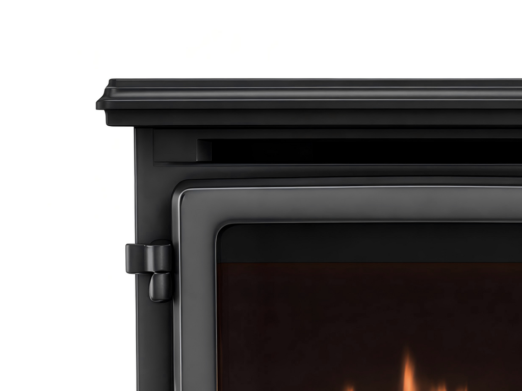 Cheminée à gaz - métal 65x40x78 cm - noir - style classique